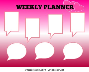 Printable weekly planner. Schedule design template. Pink weekly planner for girl - Powered by Shutterstock