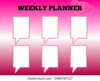 Printable weekly planner. Schedule design template. Pink weekly planner for girl - Powered by Shutterstock