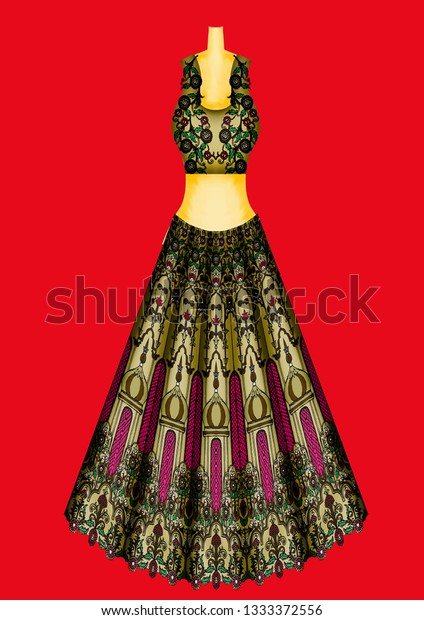 Colorful Dress Illustration Art for Fashion Design Inspiration