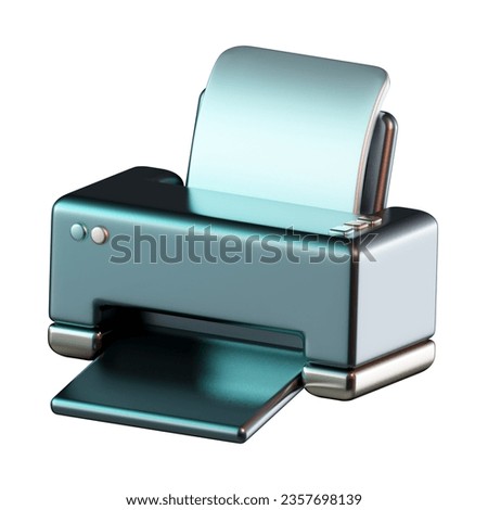 Printer Machine 3D Icon Illustration