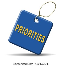 Priorities Important Very High Urgency Info Stock Illustration 162476774