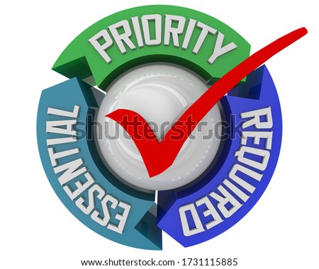 Priority Essential Required Needs Necessities Check Mark 3d Illustration [[stock_photo]] © 