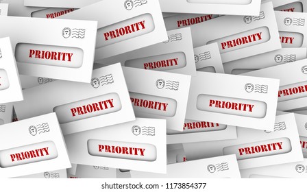 Priority Top Important Message Urgent Attention Envelope 3d Illustration