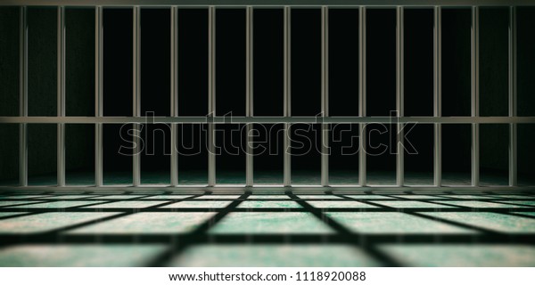 刑務所のコンセプト 暗い背景に刑務所と影 3dイラスト のイラスト素材 1110