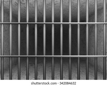 Prison detention . gray concrete room