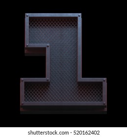 Prison Metal Font. 3d Rendering