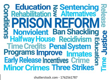 Prison Reform Word Cloud On White Background