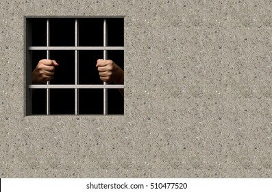 Prisoner in jail 3D illustration