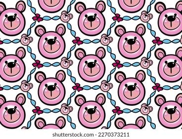 Prity bear fabric pattern, fabric texture,art.