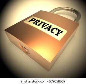 Privacy Padlock Indicates Restricted Private 3d Rendering