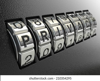 Privacy password combination concept, Three-dimensional image. 3d