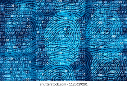 Privacy User Data As An Abstract Personal Private Information Security Technology As A Social Media And Public Profile Sharing Of Lifestyle As Diverse Fingerprints In A 3D Illustration Style.