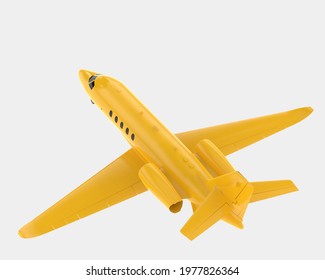 Private Airplane Isolated On Background. 3d Rendering - Illustration
