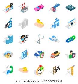 Private Company Icons Set. Isometric Set Of 25 Private Company Icons For Web Isolated On White Background