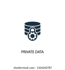 private data icon. Simple element illustration. private data concept symbol design. Can be used for web and mobile.