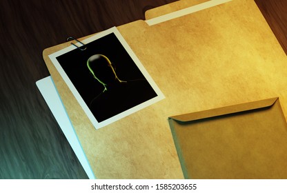 Private Investigator Desk. 3d Illustration