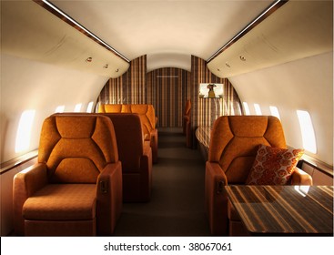Private Plane Interior With Custom Design