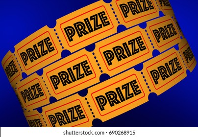 Prize Big Jackpot Win Award Raffle Tickets 3d Illustration - Powered by Shutterstock