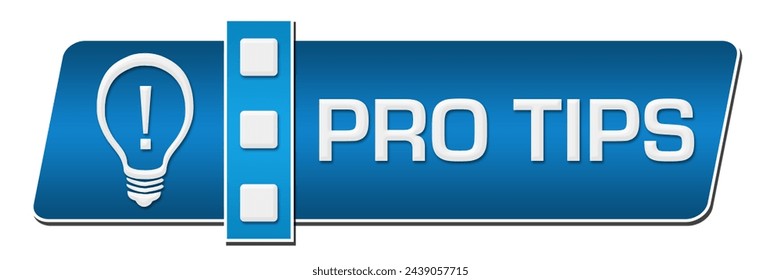 Pro tips concept image with text and bulb symbol.