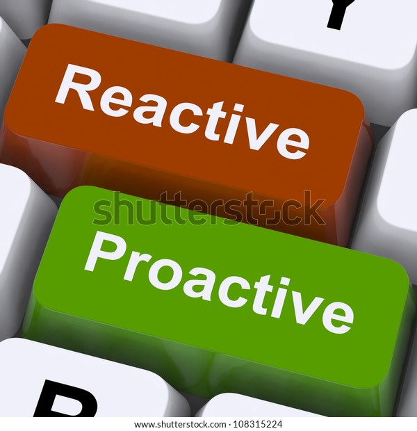 Proactive Reactive Keys Showing Initiative Improvement Stock ...