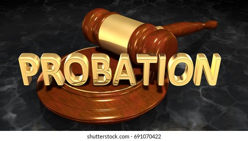 Probation Legal Gavel Concept 3D Illustration
