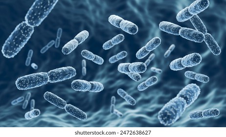 Probiotic bacteria, Lactobacillus , 3d illustration.