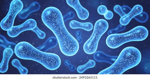 Probiotic bacteria, Lactobacillus , 3d illustration.