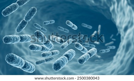 Probiotic bacteria, Lactobacillus , 3d illustration.