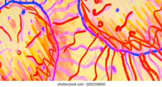 Probiotics Bacteria. Multicolored Cancer Cells Dividing. Colorful Bacteria Cute. T Lymphocytes. Black Circle. Virus Medical. 3d Human Cell. Orange Virus.