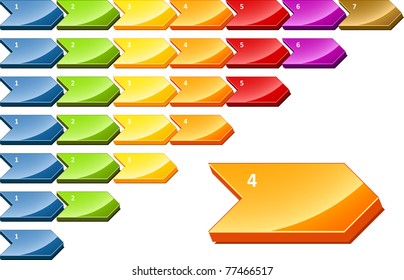 Process Steps Chevron Procedure Business Diagram Illustration