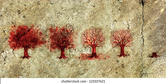 Process Of The Tree Life In Five Stages.