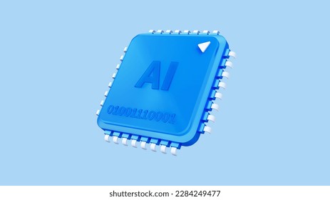 processor 3d icon cpu ai chip