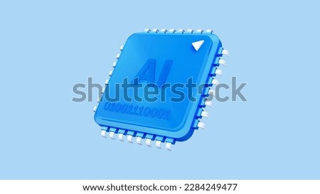 processor 3d icon cpu ai chip