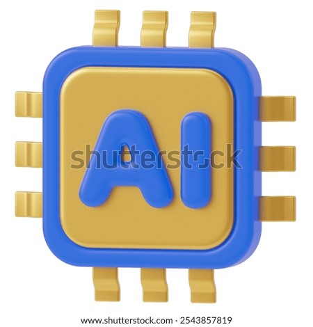 Processor AI 3D Icon Illustration