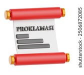 proclamator text kemerdekaan indonesia 3d icon