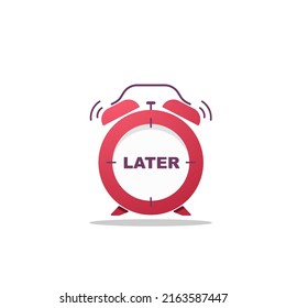 Procrastination Concept Alarm Simple Illustration