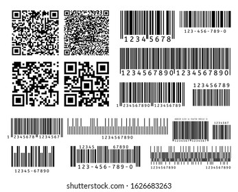 Qr Codes Barcode Labels Industrial Barcode Stock Vector (Royalty Free ...