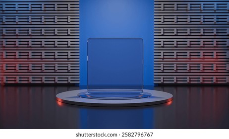 Product display platform. Empty display or empty product shelf. 3D rendering