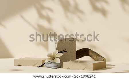 Product presentation scene showcasing backdrop 3d rendering