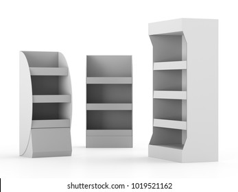 Mockup Cardboard Retail Shelves Floor Display Stock Vector (Royalty ...