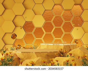 product showcase honey tone color concept 3D rendering