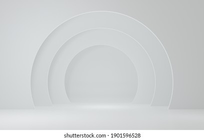 Product Stand white room with tree ,Studio Scene For Product ,minimal design,3D rendering
