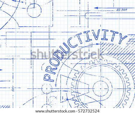 productivity word on graph paper technical stock illustration drawing with graph paper