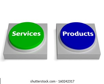 Products Services Buttons Showing Product Or Service