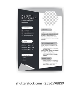 Professional CV Template for Corporate Jobs and Resume Presentation - Powered by Shutterstock