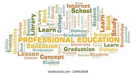 Professional Education Word Cloud Stock Illustration 1349614658 ...