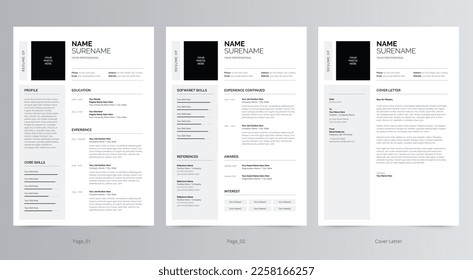 Professional Modern Resume or CV and Cover Letter Template - Powered by Shutterstock