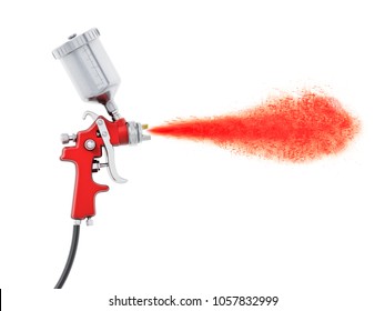 Professional paint gun isolated on white background. 3D illustration.