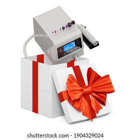 Professional pedicure machine inside gift box, present concept. 3D rendering isolated on white background - Powered by Shutterstock