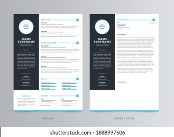 Resume Cover Letter Minimalist Resume Cv Stock Vector (Royalty Free ...